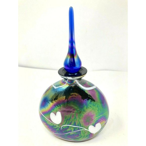 Studio Art Glass Iridescent Nouveau Perfume Bottle - Picture 2 of 10